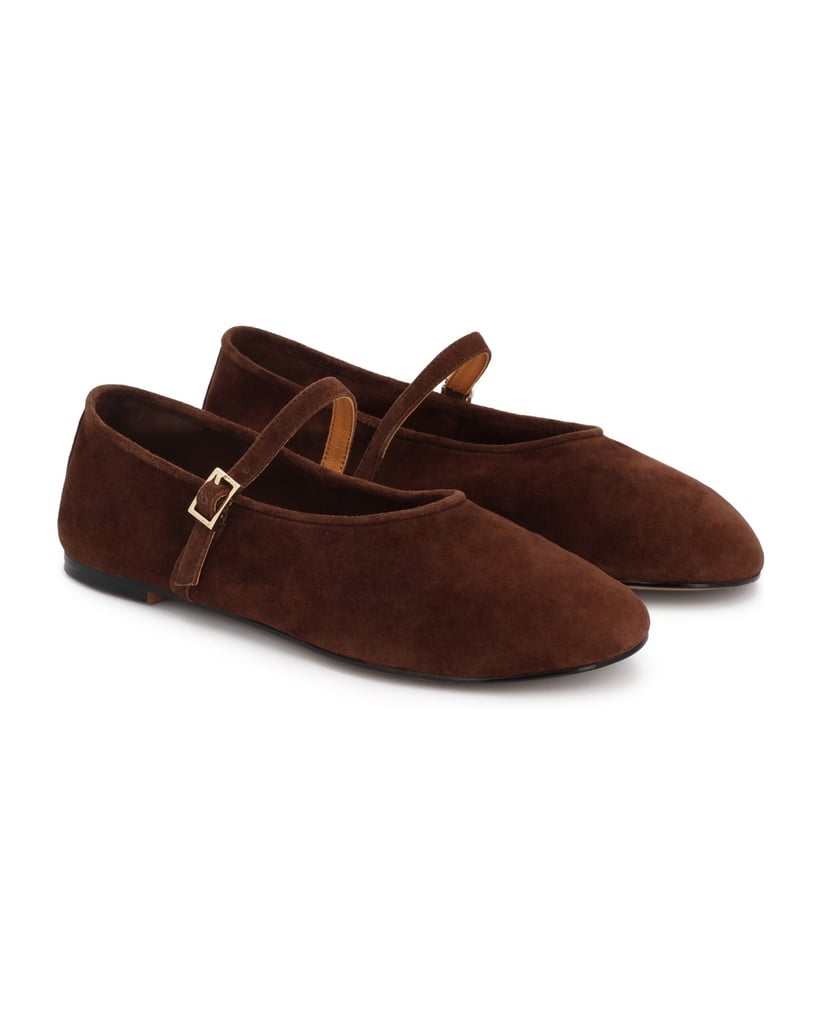 Kazar-Braune-Wildlederballerinas-mit-Riemen-braun