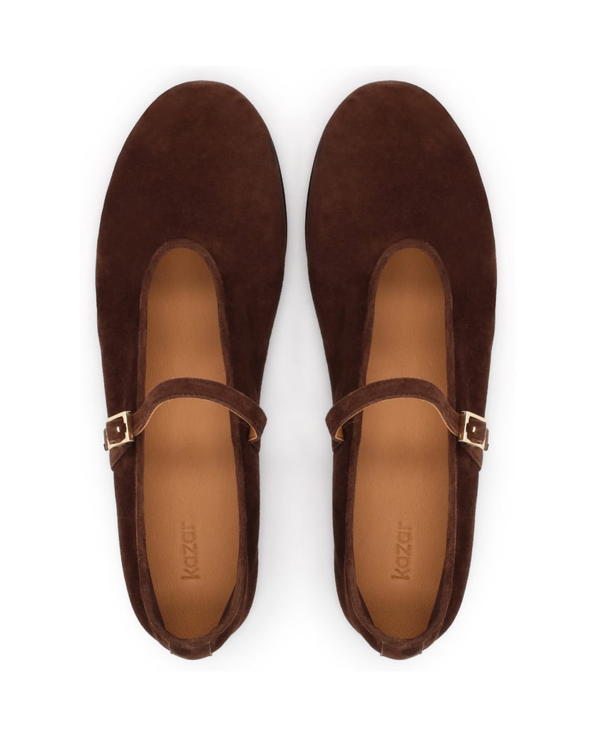 Kazar-Braune-Wildlederballerinas-mit-Riemen-braun