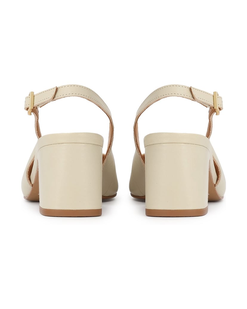 Kazar-Leichte-Slingback-Pumps-aus-Leder-weiss