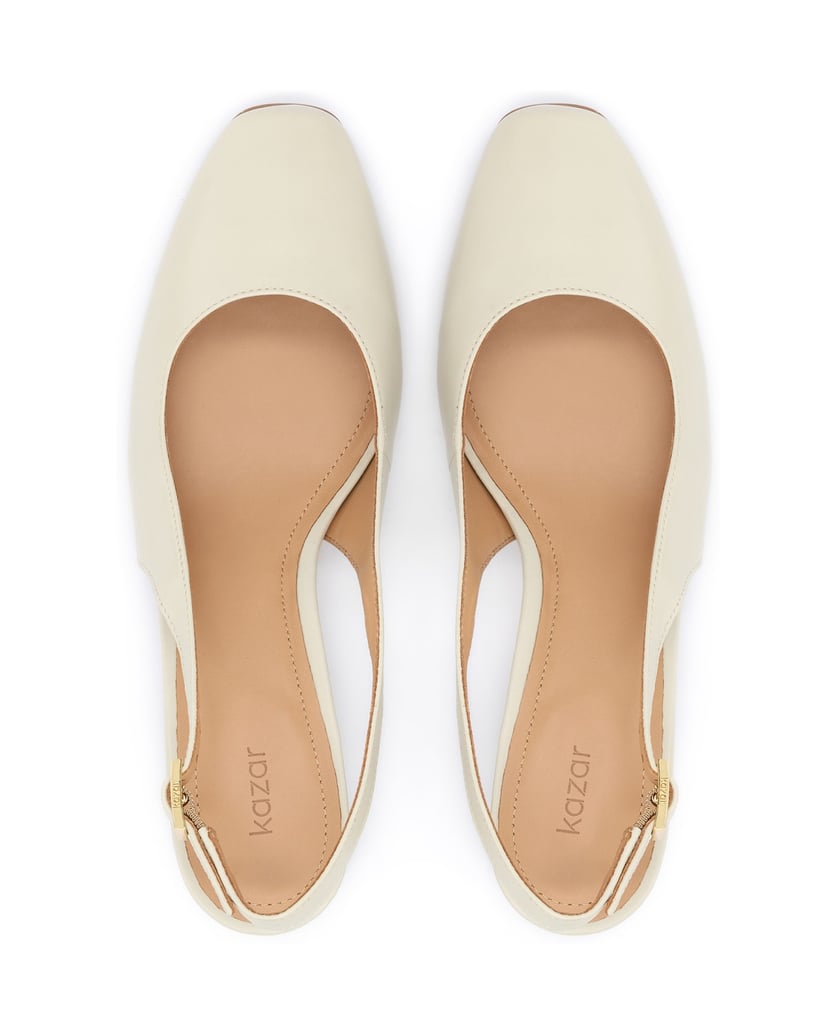 Kazar-Leichte-Slingback-Pumps-aus-Leder-weiss