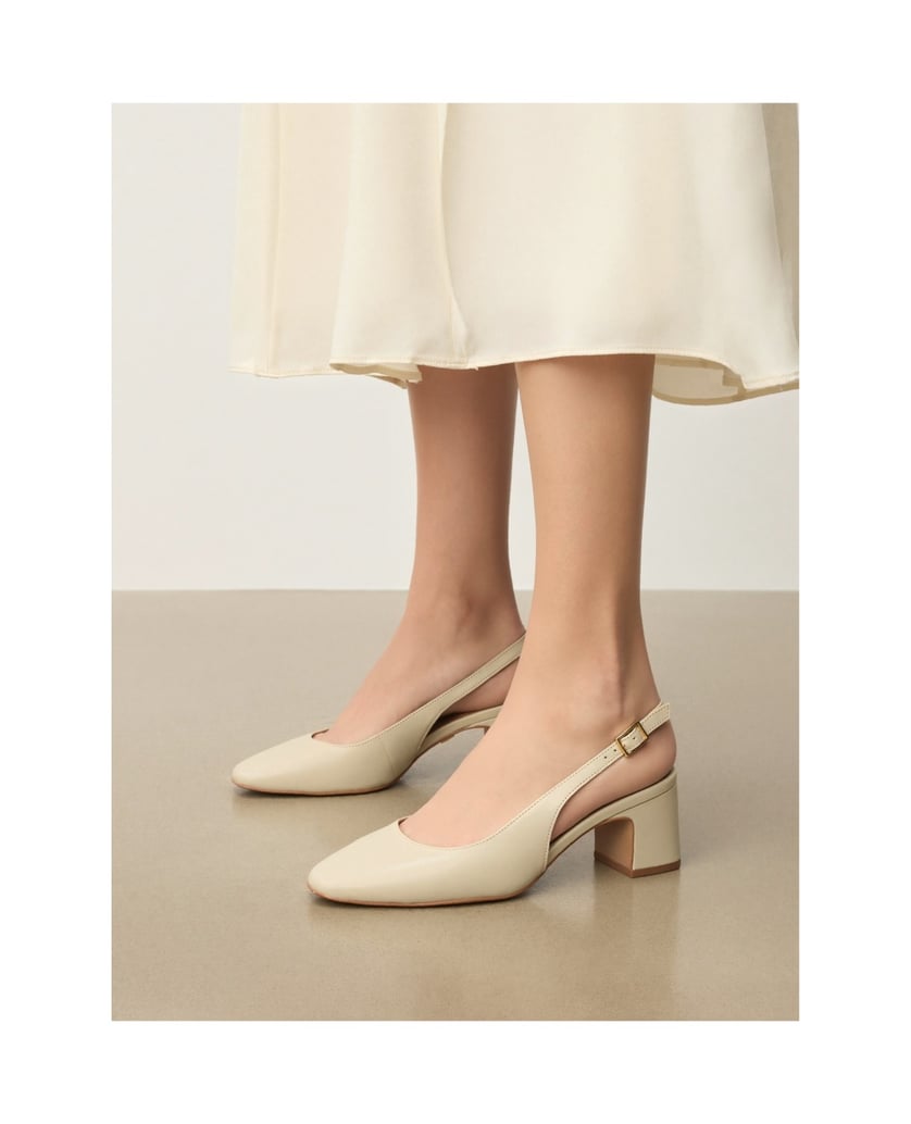 Kazar-Leichte-Slingback-Pumps-aus-Leder-weiss