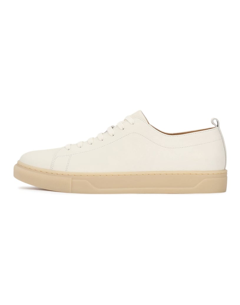 Kazar-Sneakers-aus-Leder-mit-kontrastierender-Sohle-weiss