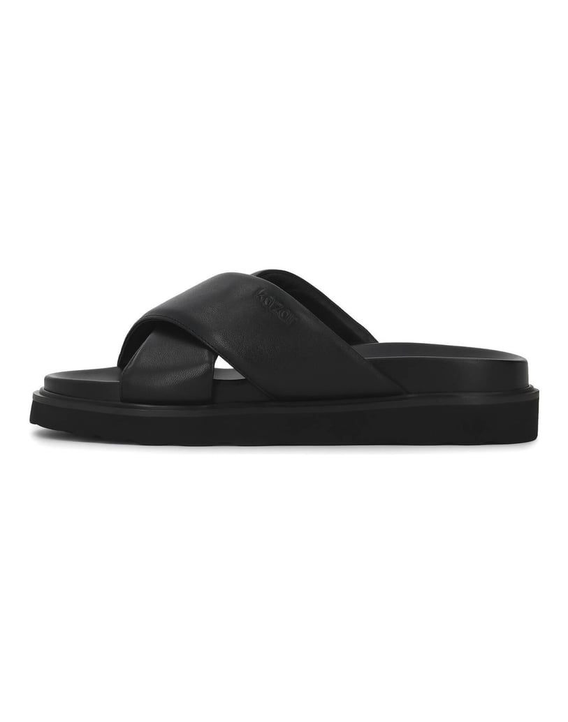 Kazar-Flip-Flops-aus-Leder-mit-weichen-Riemen-schwarz