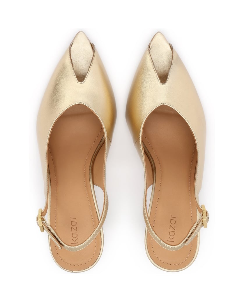 Kazar-Goldene-Pumps-mit-glamourösen-Nasen-gold