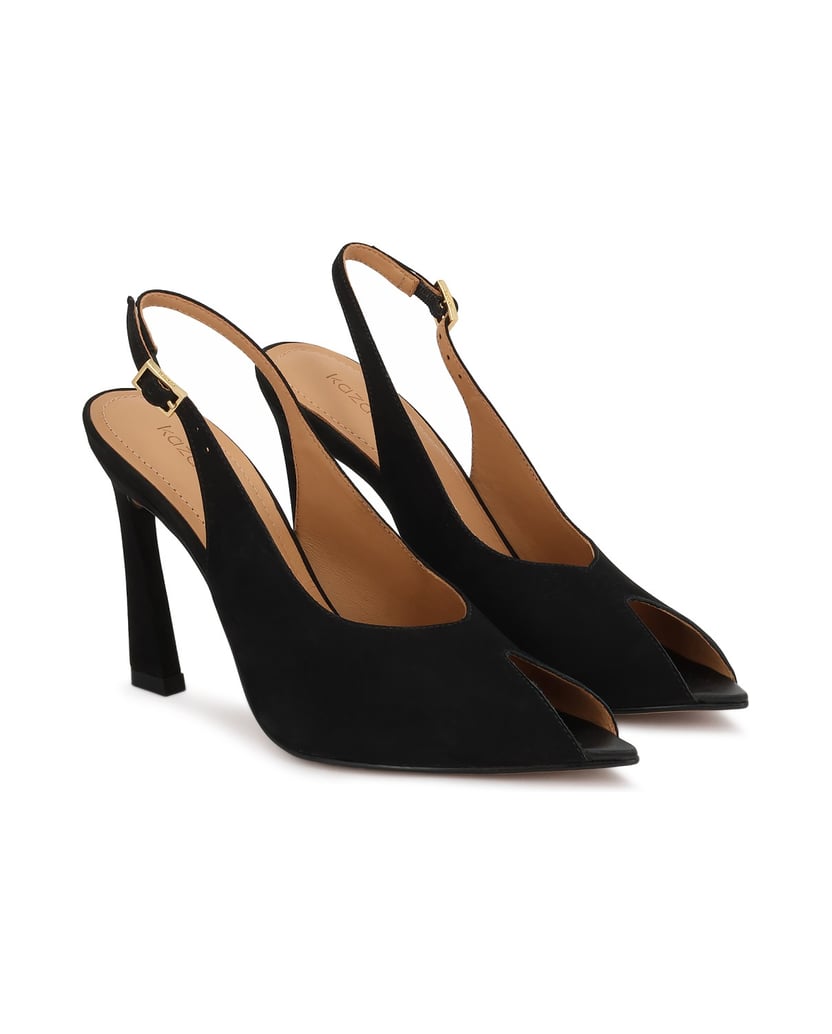 Kazar-Peep-Toe-Pumps-aus-Wildleder-schwarz