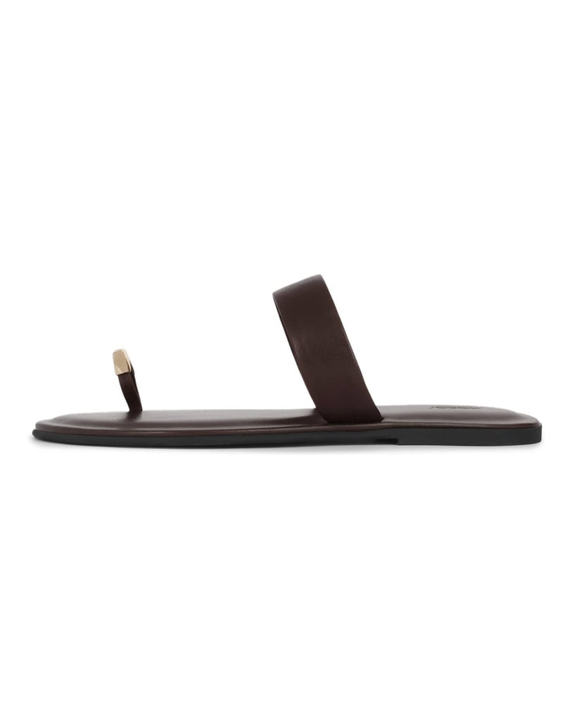 Kazar-Braune-Flip-Flops-mit-Metallverzierung-am-Riemen-dunkelbraun