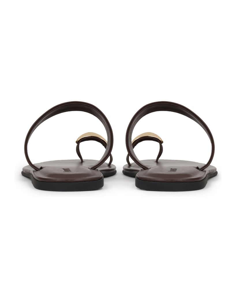 Kazar-Braune-Flip-Flops-mit-Metallverzierung-am-Riemen-dunkelbraun