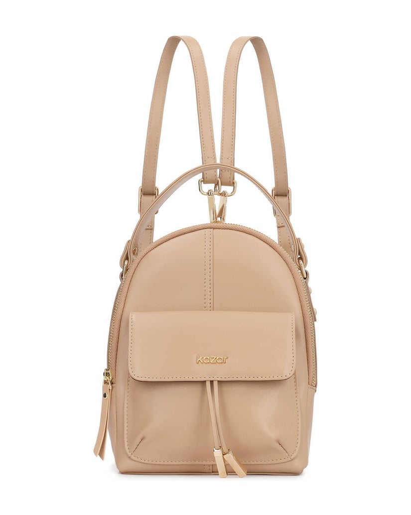 Kazar-Praktischer-Rucksack-aus-beigem-Leder-beige