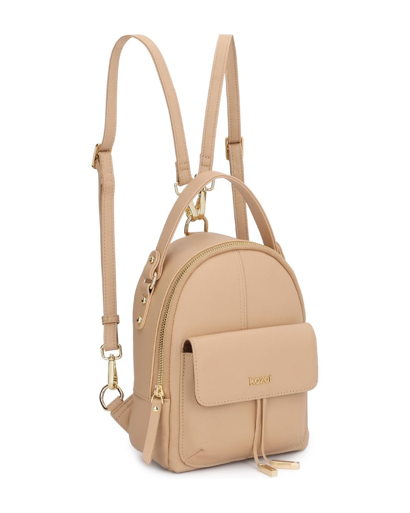 Kazar-Praktischer-Rucksack-aus-beigem-Leder-beige