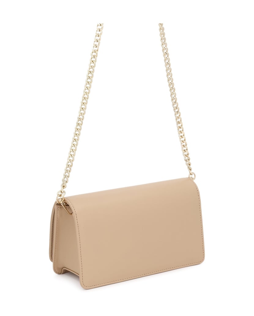Kazar-Beigefarbene-Naturlederhandtasche-mit-goldener-Kette-beige