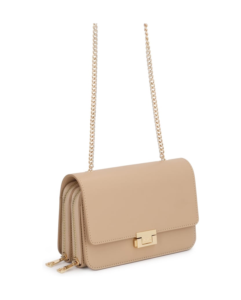 Kazar-Elegante-Leder-Kettenhandtasche-beige