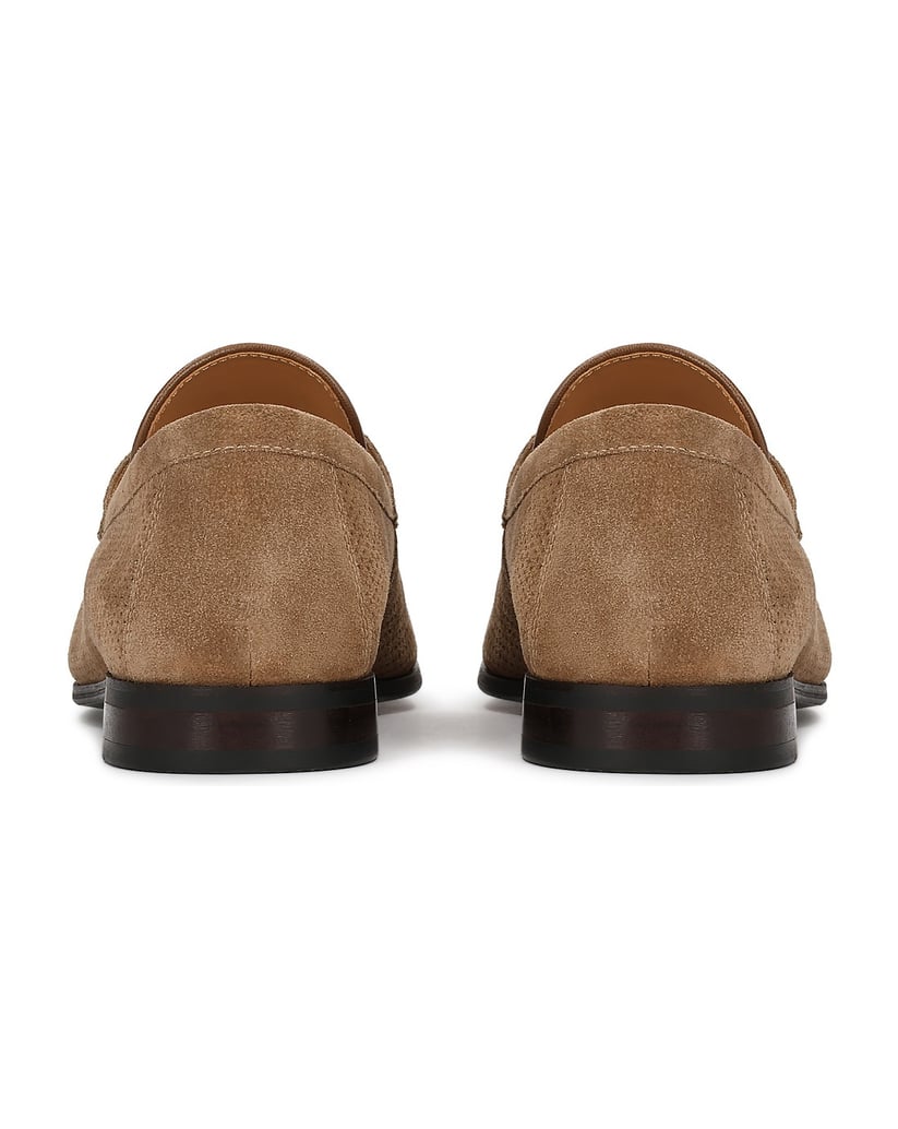Kazar-Beigefarbene-Slipper-aus-Wildleder-mit-perforiertem-Schaft-beige