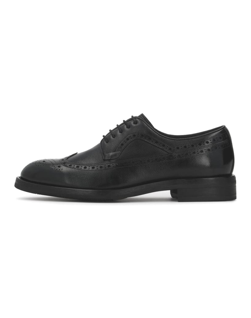 Kazar-Schwarze-Derby-Halbschuhe-aus-Leder-mit-durchbrochener-Verzierung-Brogues-schwarz