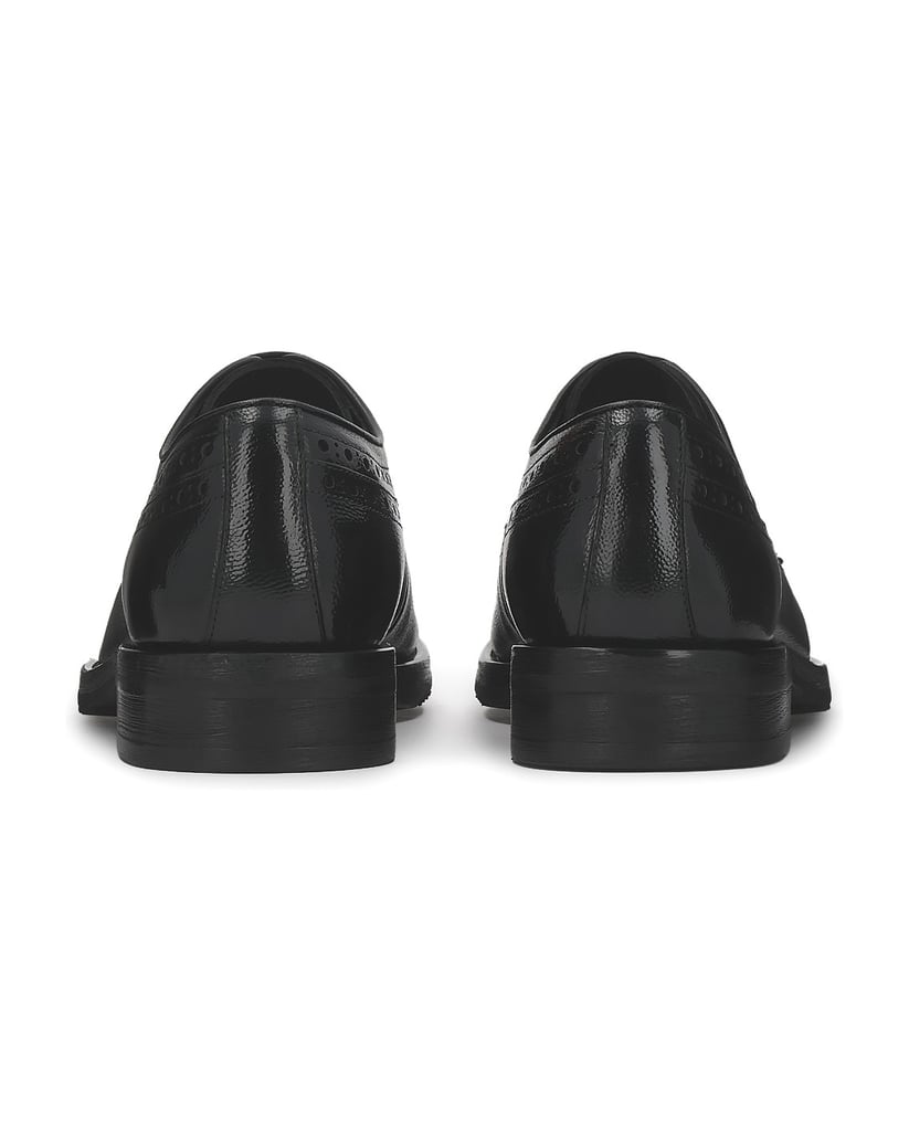 Kazar-Schwarze-Derby-Halbschuhe-aus-Leder-mit-durchbrochener-Verzierung-Brogues-schwarz