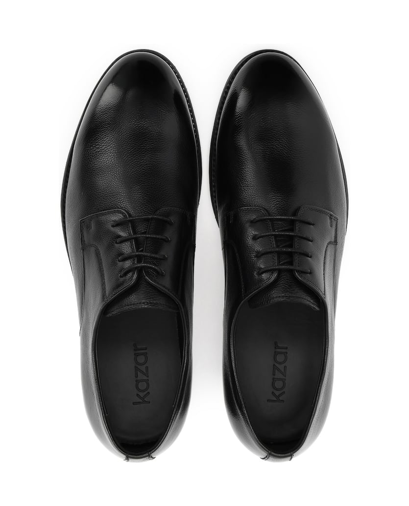 Kazar-Schwarze-Leder-Derby-Halbschuhe-schwarz