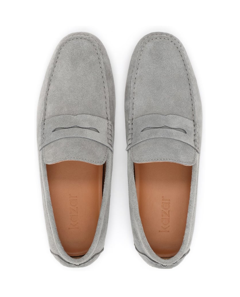 Kazar-Graue-Mokassins-aus-Wildleder-mit-minimalistischen-Linien-grau