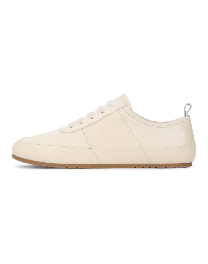 Kazar-Flache-Sneakers-aus-Leder-weiss
