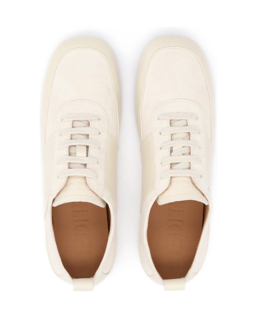 Kazar-Flache-Sneakers-aus-Leder-weiss