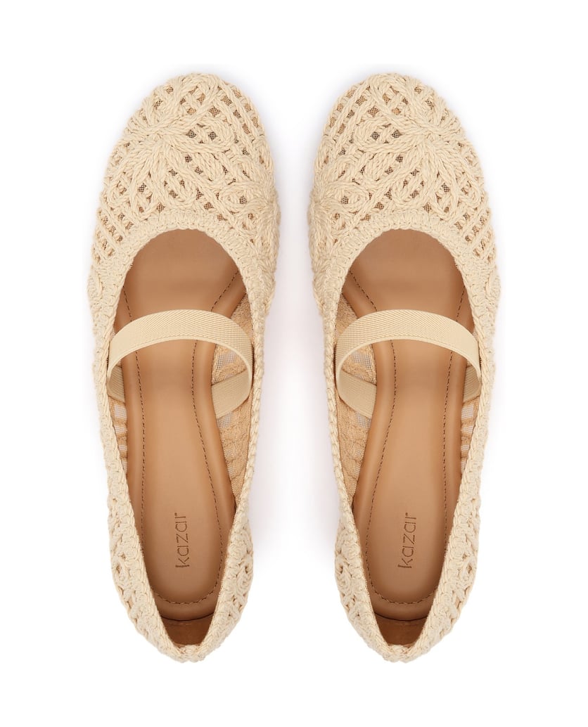 Kazar-Pumps-Slingback-Pumps-aus-gewebtem-Material-beige