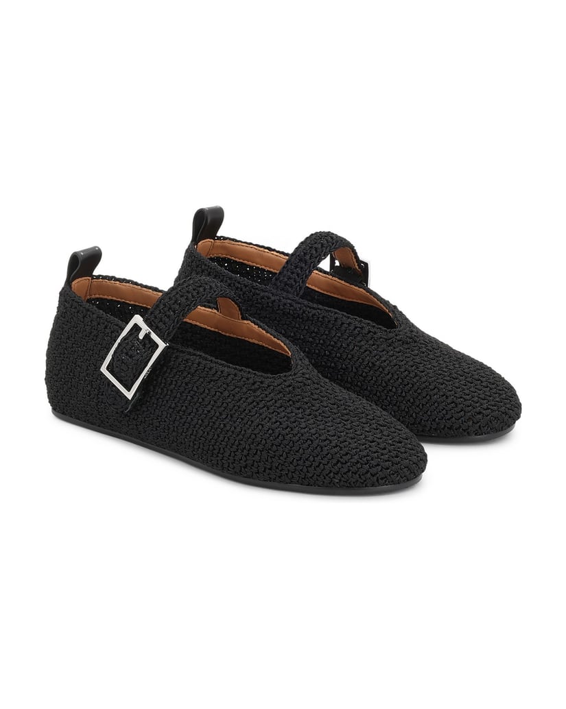 Kazar-Schwarz-karierte-Ballerinas-schwarz