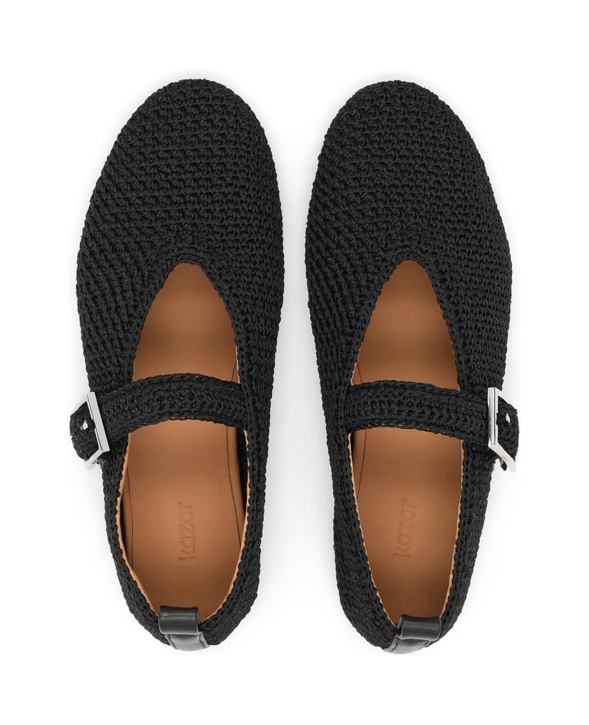 Kazar-Schwarz-karierte-Ballerinas-schwarz
