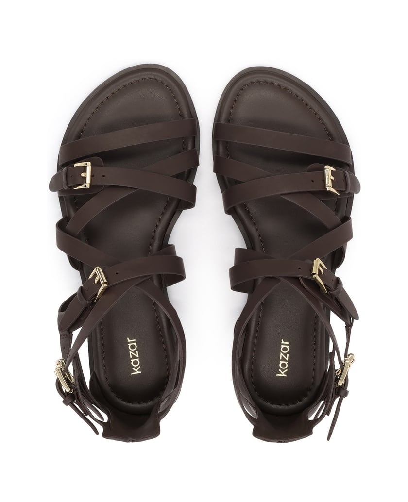 Kazar-Braune-Ledersandalen-im-Gladiatorenstil-mit-goldenen-Schnallen-dunkelbraun