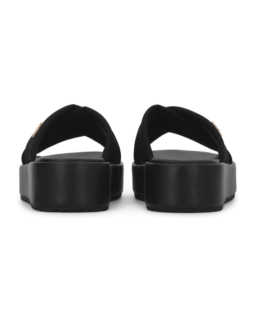 Kazar-Schwarze-Flip-Flops-auf-dicker-Sohle-mit-Stoffriemen-schwarz