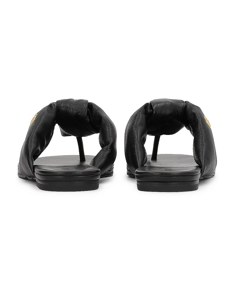Kazar-Schwarze-Naturleder-Flip-Flops-mit-Knoten-und-Monogramm-schwarz