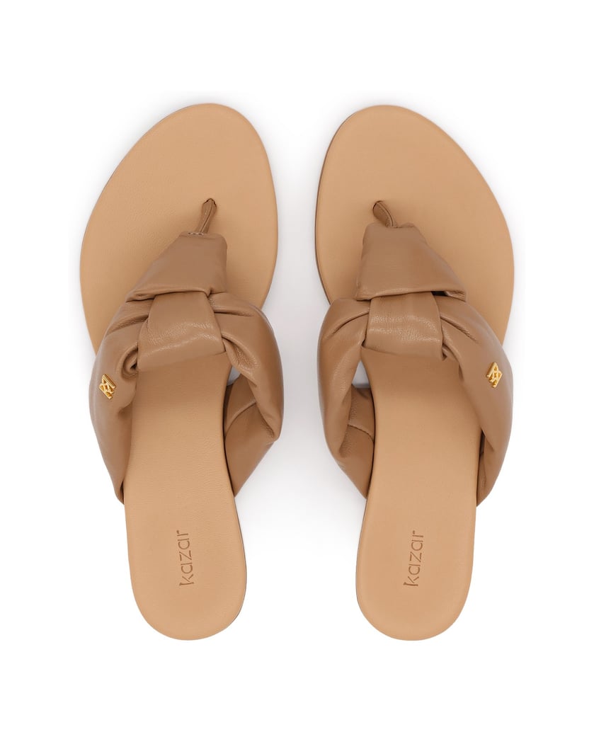 Kazar-Hellbraune-Leder-Flip-Flops-mit-Knoten-camel