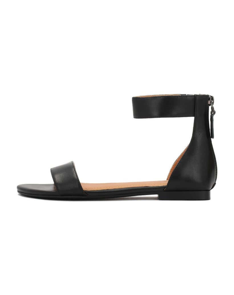 Kazar-Flache-Sandalen-mit-Reißverschluss-auf-der-Rückseite-schwarz