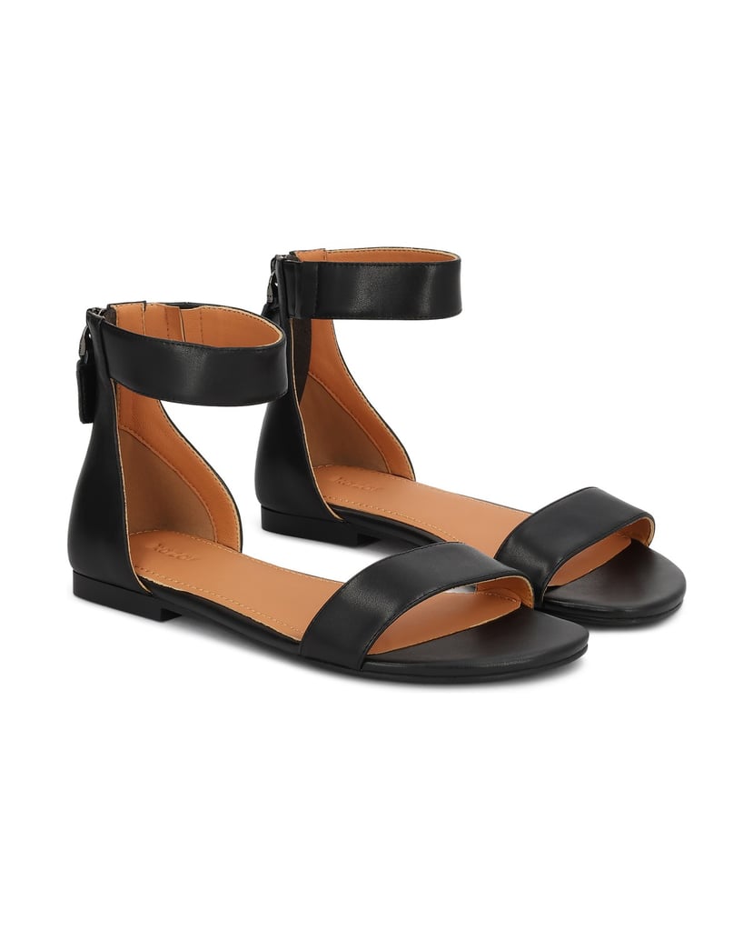 Kazar-Flache-Sandalen-mit-Reißverschluss-auf-der-Rückseite-schwarz