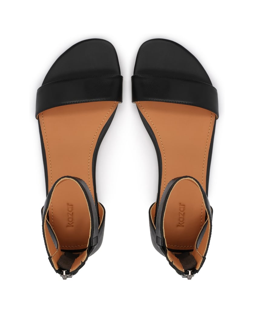 Kazar-Flache-Sandalen-mit-Reißverschluss-auf-der-Rückseite-schwarz