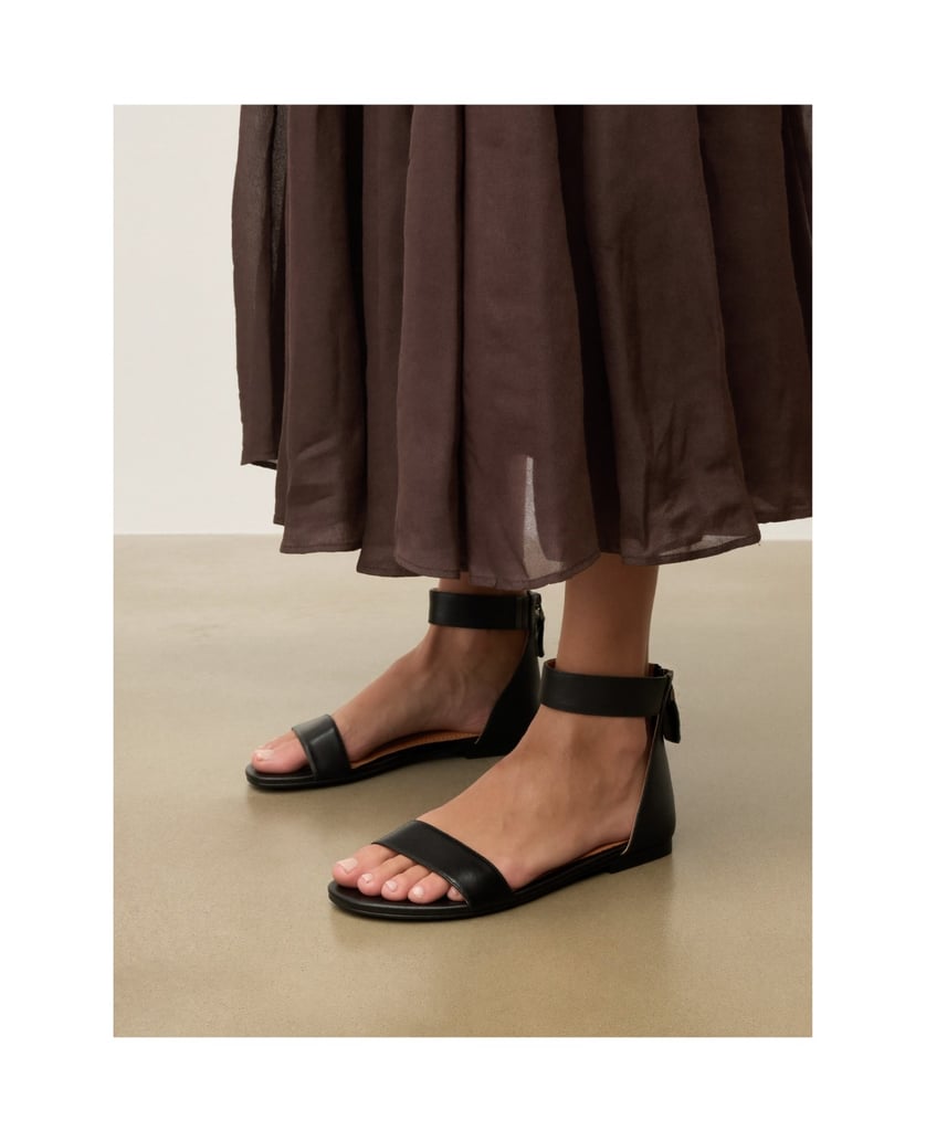 Kazar-Flache-Sandalen-mit-Reißverschluss-auf-der-Rückseite-schwarz