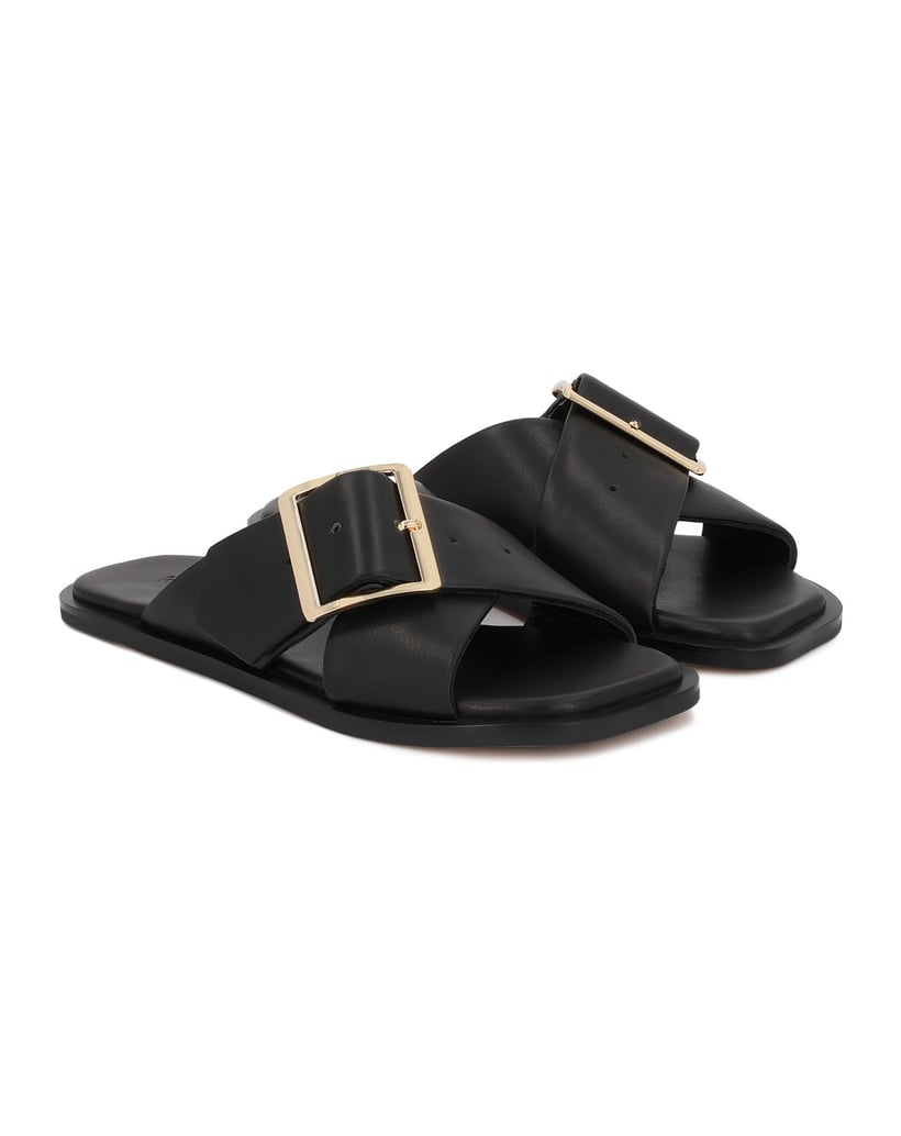 Kazar-Flache-Flip-Flops-mit-sich-kreuzenden-Riemen-schwarz