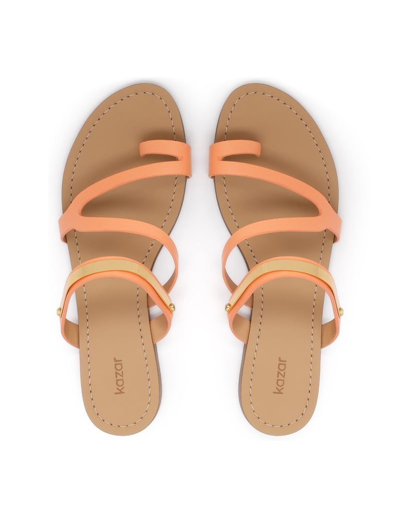 Kazar-Orangefarbene-Flip-Flops-mit-Schmuckverzierung-orange
