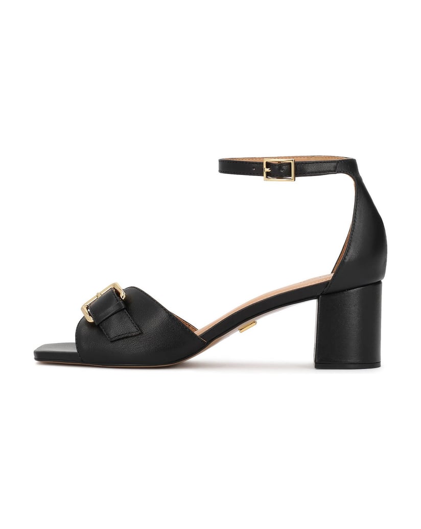 Kazar-Schwarze-Ledersandalen-mit-Zierschnalle-schwarz
