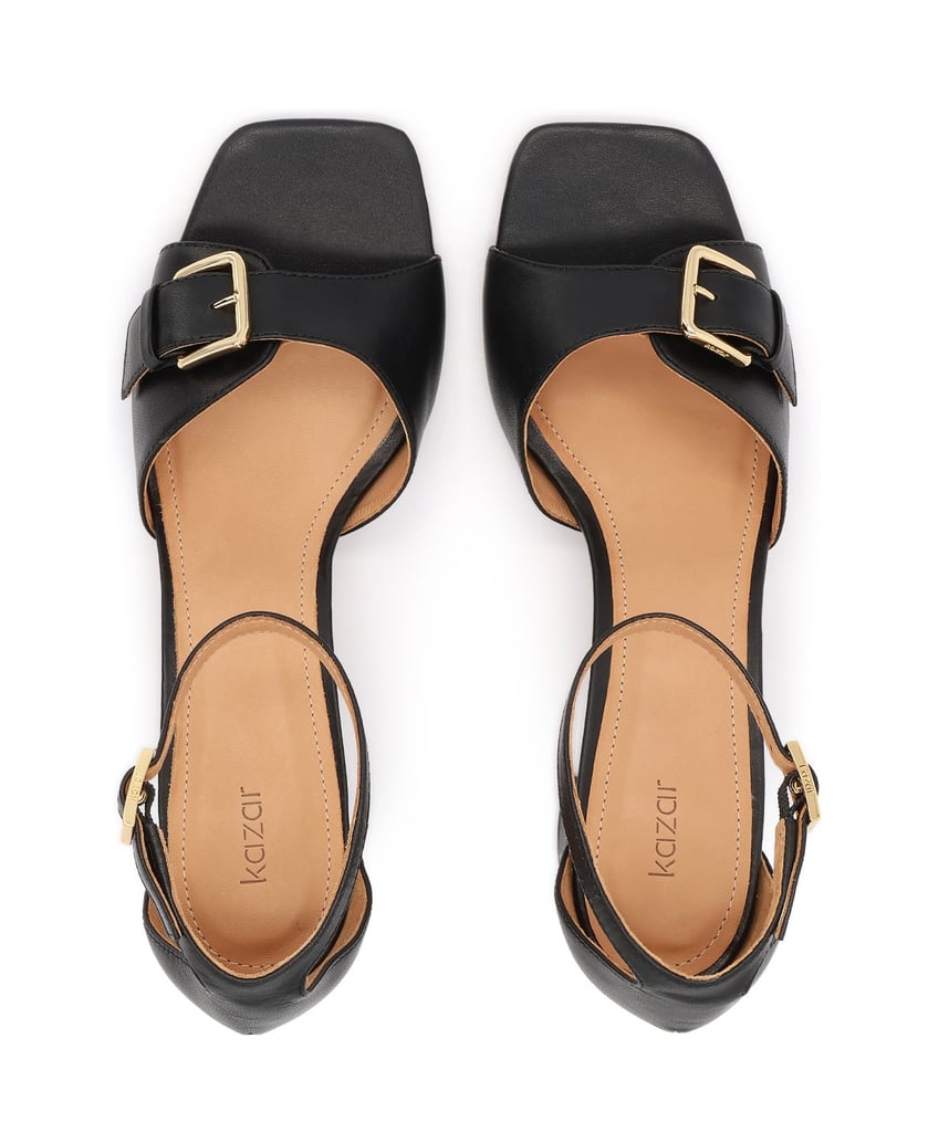 Kazar-Schwarze-Ledersandalen-mit-Zierschnalle-schwarz