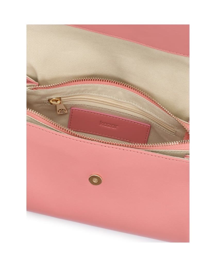 Kazar-Rosa-Lederhandtasche-mit-feinem-Schlüsselring-pink