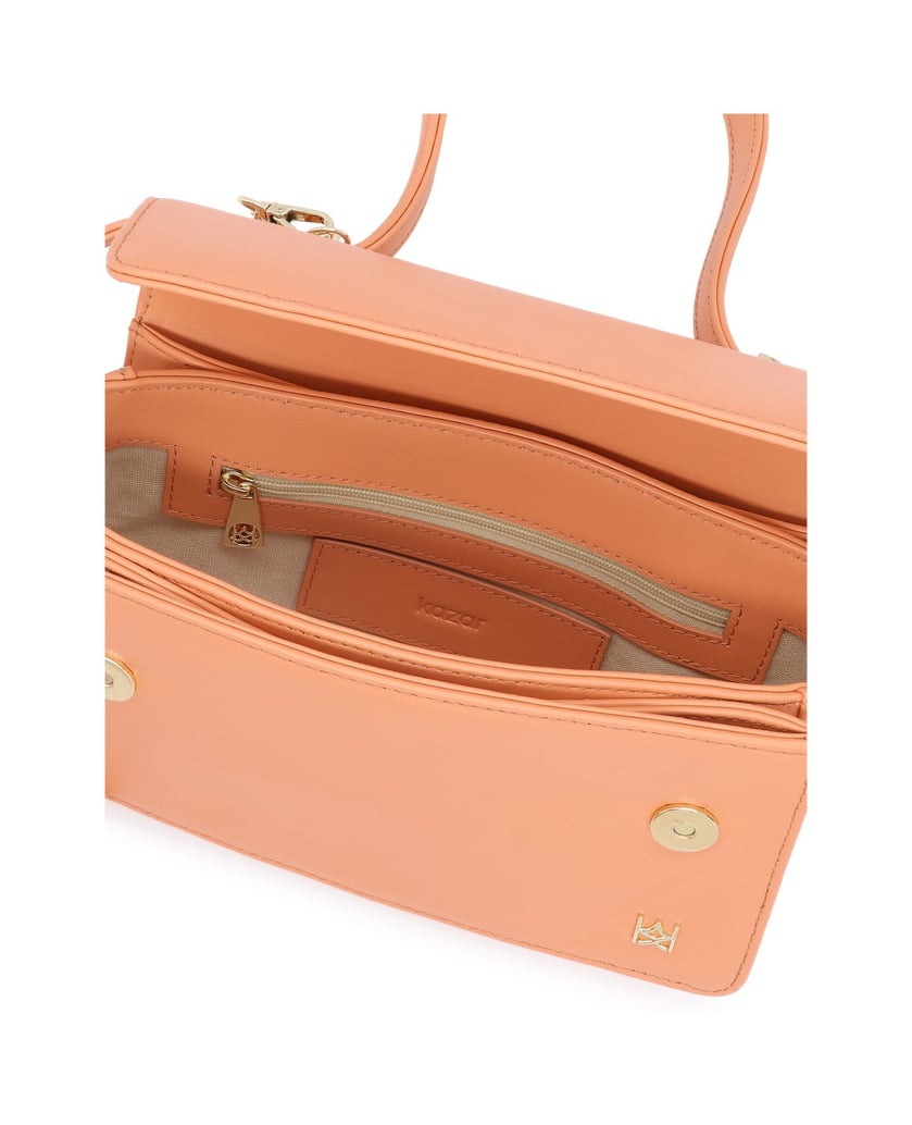 Kazar-Orange-längliche-Tasche-mit-Ziergürtel-und-Schlüsselanhängern-orange