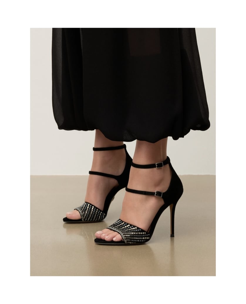 Kazar-Schwarze-Sandalen-aus-Wildleder-mit-Stilettoabsatz,-transparenten-Gürteln-und-Strasssteinen-schwarz