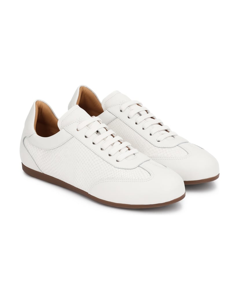 Kazar-Sneakers-aus-Leder-mit-geprägten-Details-weiss