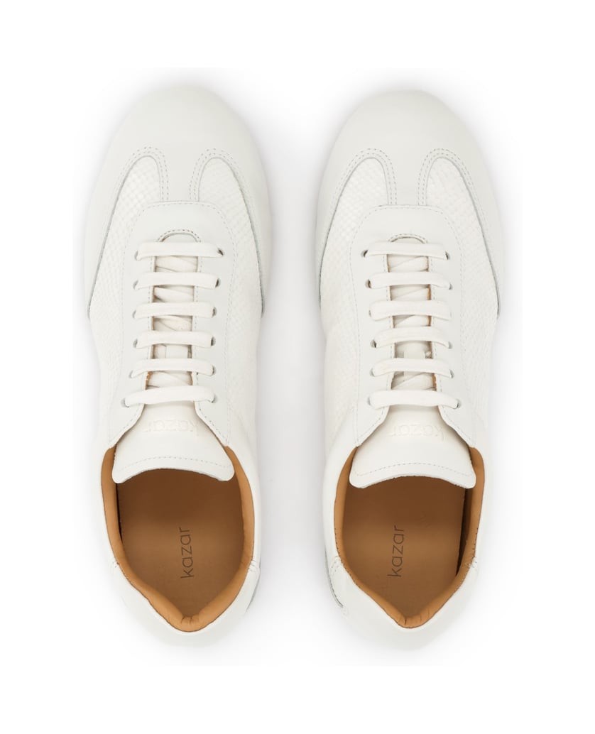 Kazar-Sneakers-aus-Leder-mit-geprägten-Details-weiss