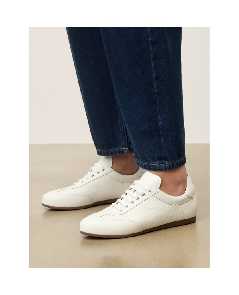Kazar-Sneakers-aus-Leder-mit-geprägten-Details-weiss