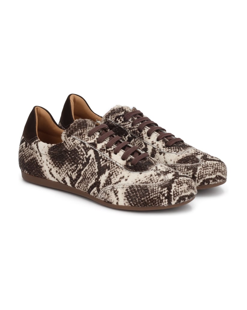Kazar-Damen-Sneakers-aus-Leder-mit-Naturhaar-dunkelbraun
