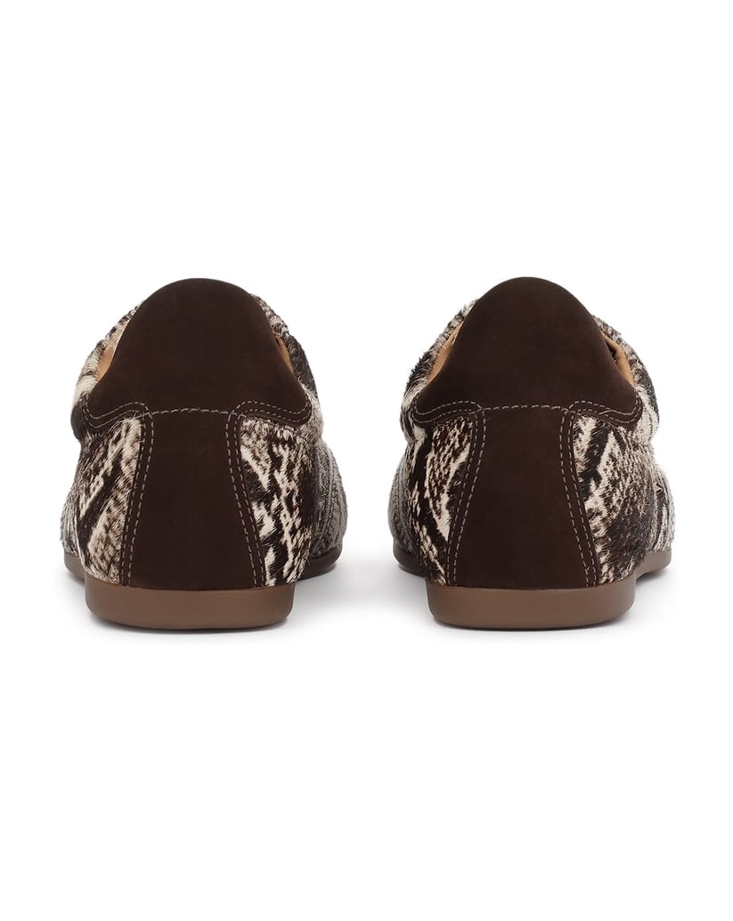 Kazar-Damen-Sneakers-aus-Leder-mit-Naturhaar-dunkelbraun