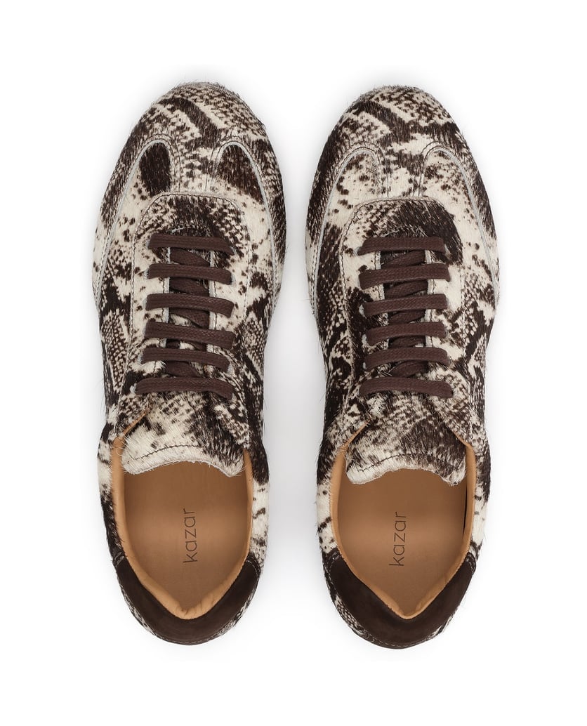 Kazar-Damen-Sneakers-aus-Leder-mit-Naturhaar-dunkelbraun