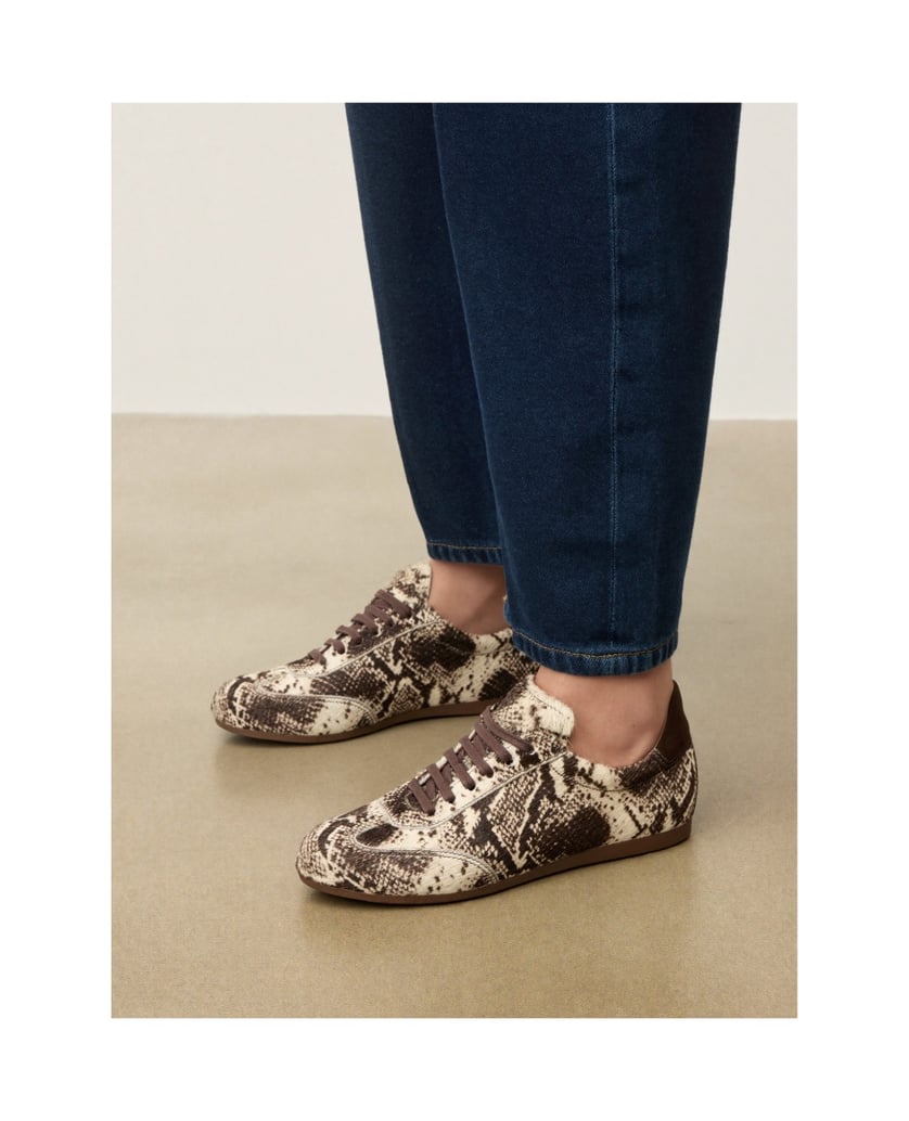 Kazar-Damen-Sneakers-aus-Leder-mit-Naturhaar-dunkelbraun