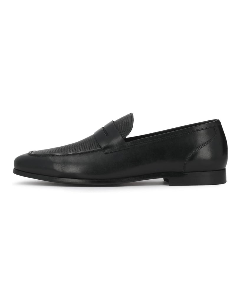 Kazar-Herren-Loafers-aus-schwarzem-Leder-in-Schwarz-mit-perforiertem-Rist-schwarz