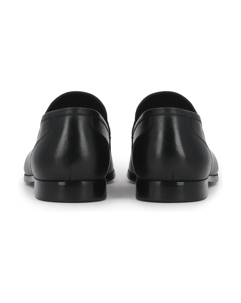 Kazar-Herren-Loafers-aus-schwarzem-Leder-in-Schwarz-mit-perforiertem-Rist-schwarz