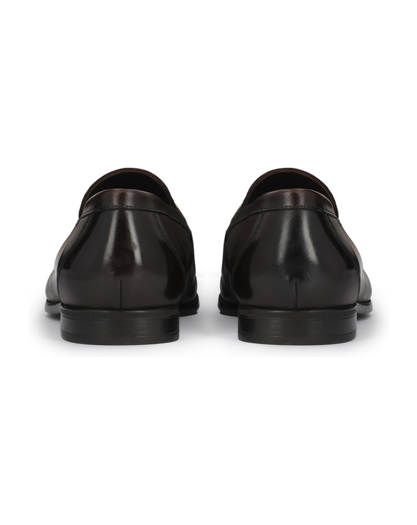 Kazar-Braune-Loafers-für-Herren-mit-Schaft-aus-Leder-und-Metall-Verzierungen-braun